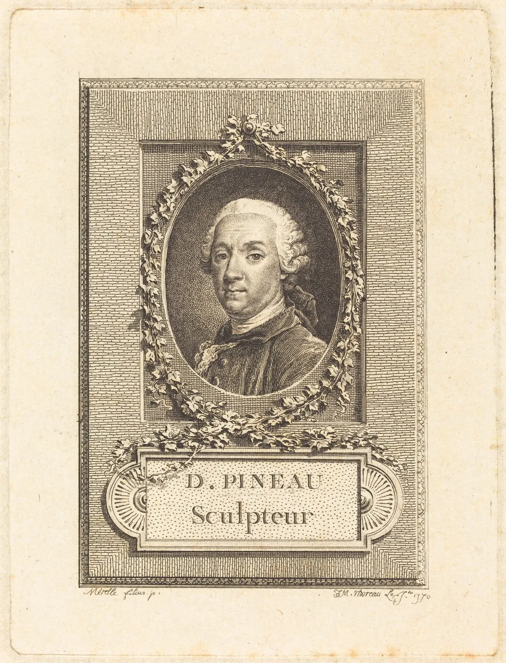D. Pineau, Sculpteur, by Jean-Michel the Younger Moreau, ink, 1770