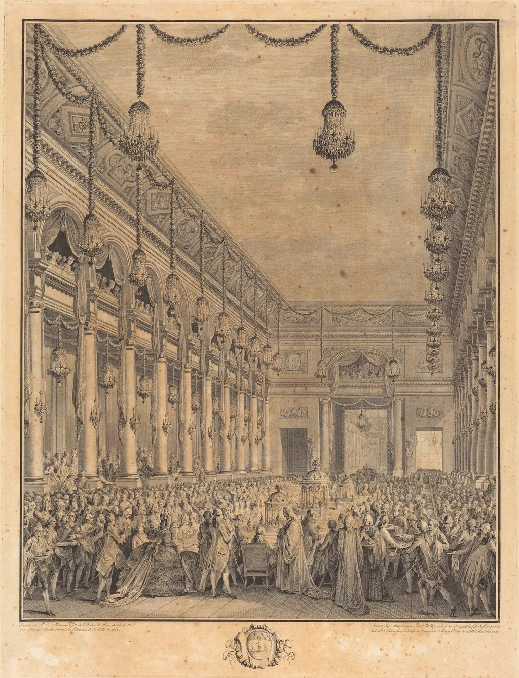 Le festin royal, by Jean-Michel the Younger Moreau, ink, 1782