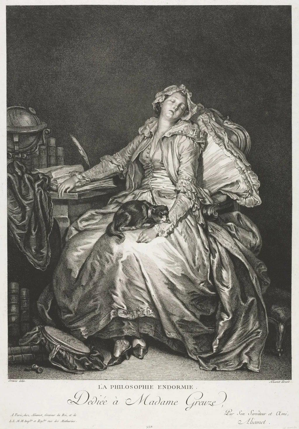 Madame Greuze Asleep, by Jean-Michel the Younger Moreau, 1776