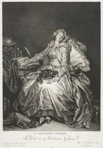Madame Greuze Asleep, by Jean-Michel the Younger Moreau