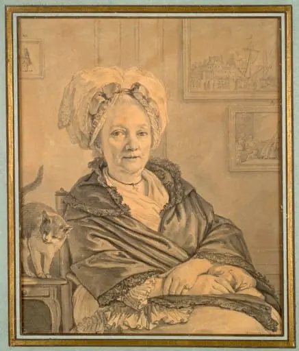 Seated Woman with a Cat, by Jean-Michel the Younger Moreau