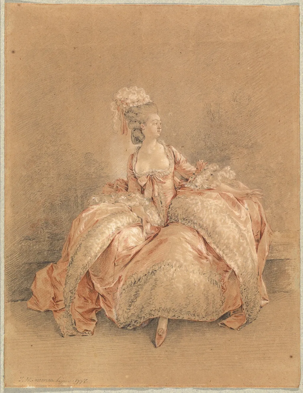 Yes or No, by Jean-Michel the Younger Moreau, graphite, 1778