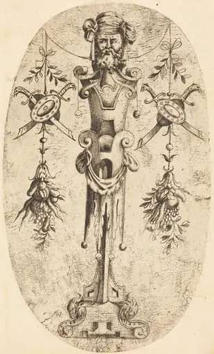 Bearded Head on a Pedestal, by Jean Mignon