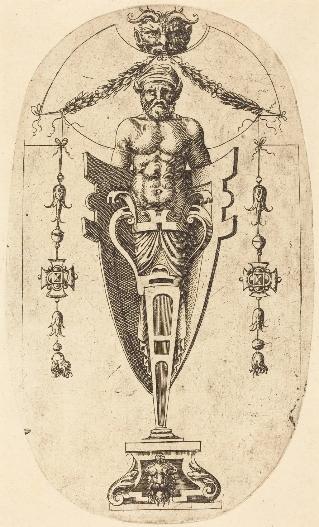 Man in a Niche, by Jean Mignon, ink