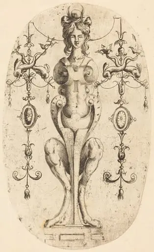Sphinx Wearing a Crescent on Her Head, by Jean Mignon
