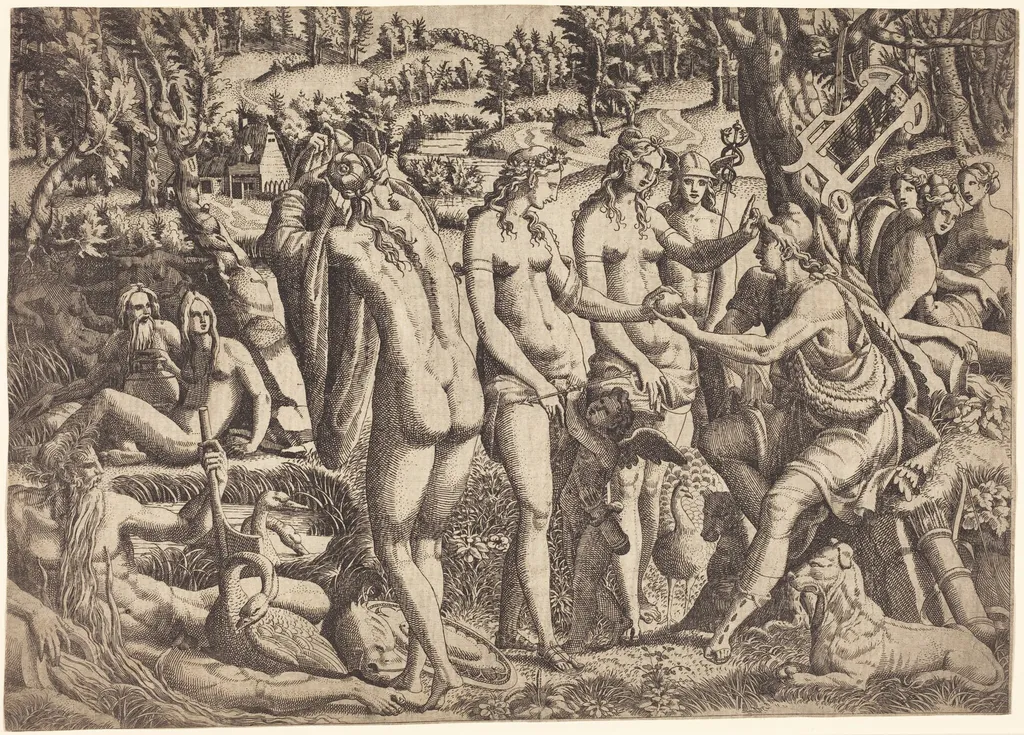 The Judgment of Paris, by Jean Mignon, ink