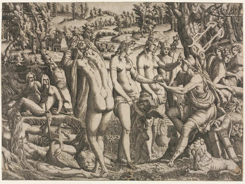 The Judgment of Paris, by Jean Mignon, 1545