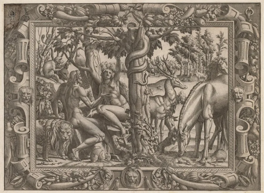 The Temptation of Eve, by Jean Mignon, 1545