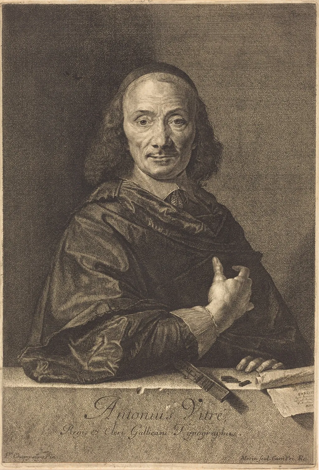 Antoine Vitre, by Jean Morin, ink, 1625