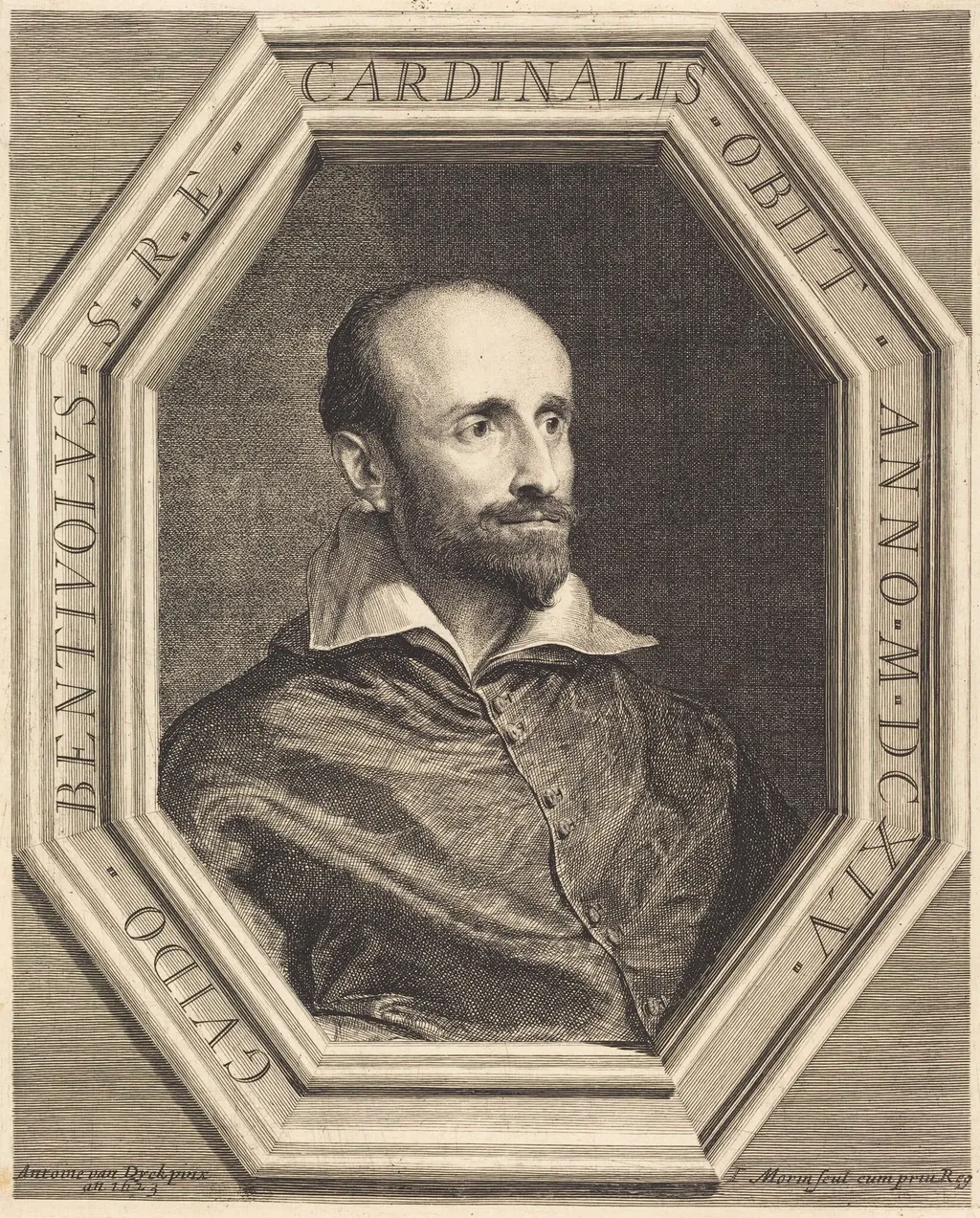Cardinal Guido Bentivoglio, by Jean Morin, ink, 1625