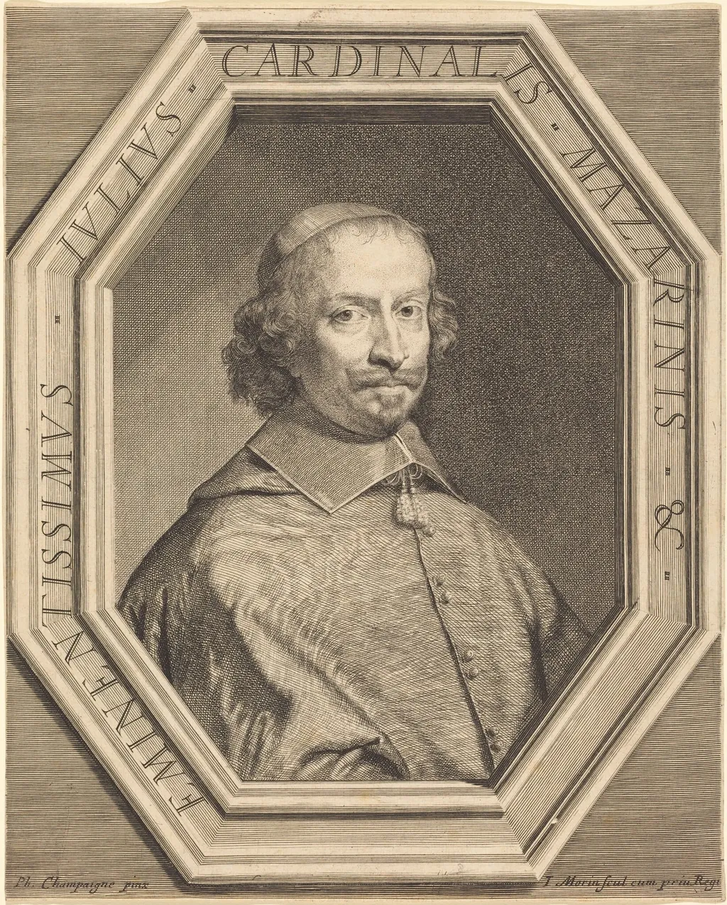 Cardinal Mazarin, by Jean Morin, ink, 1625