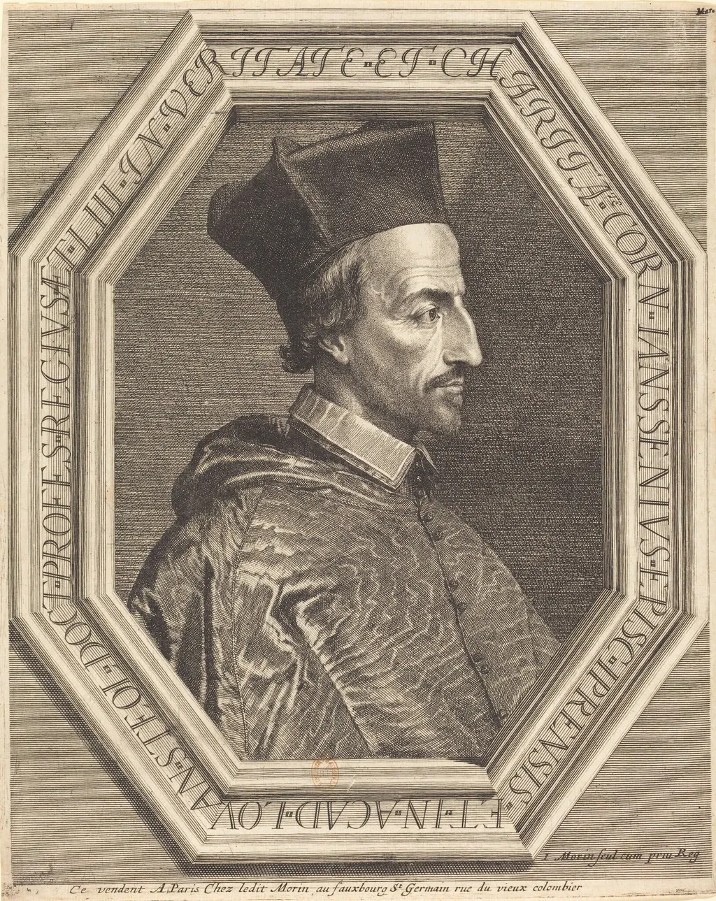 Corneille Jansenius, Bishop of Ypres, by Jean Morin, ink, 1625