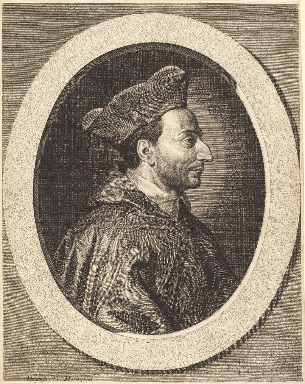 Saint Charles, Cardinal Borromeo, by Jean Morin, ink, 1625