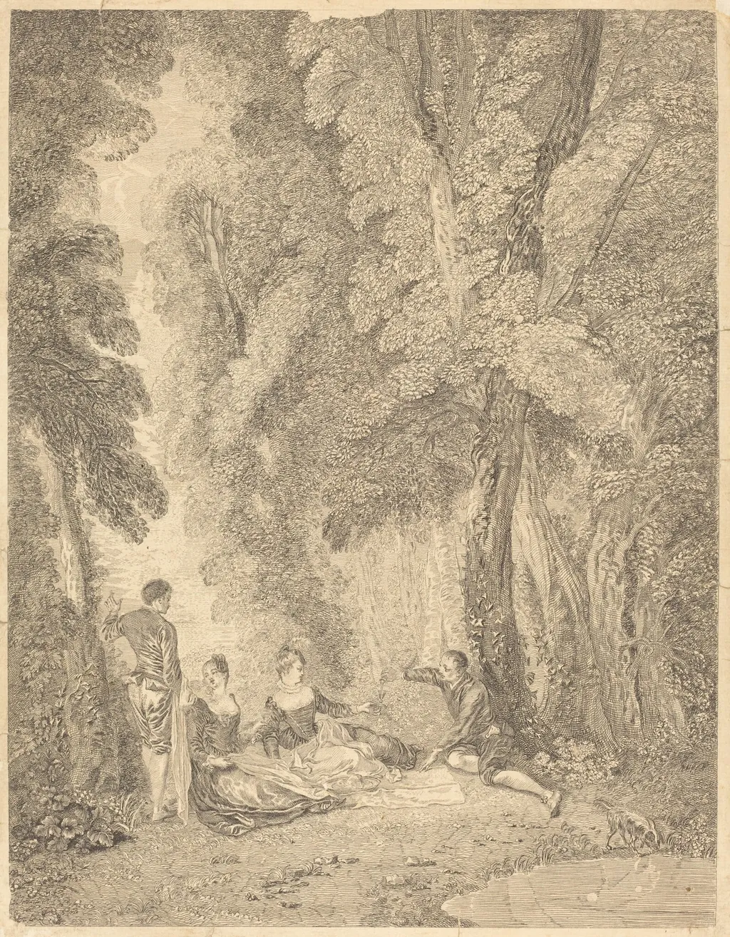 La colation, by Jean Moyreau, ink, 1729