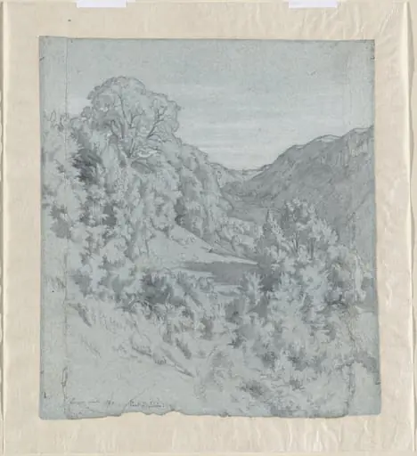 Sunlit Trees in a Valley near Lacoux, by Jean-Paul Flandrin