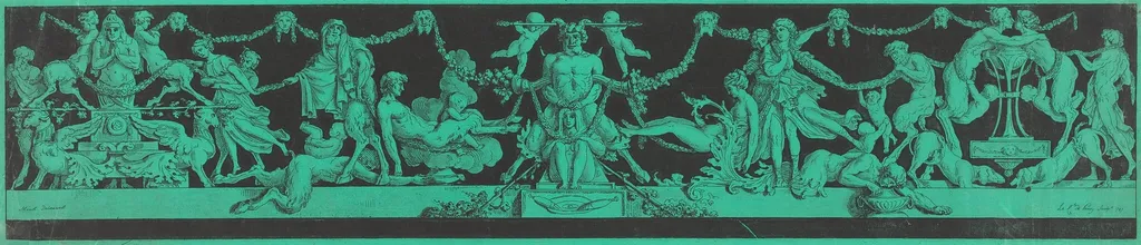 A Bacchanale with Egyptian and Classical Figures, by Jean-Philippe-Guy le Gentil Paroy Comte de, ink, 1787