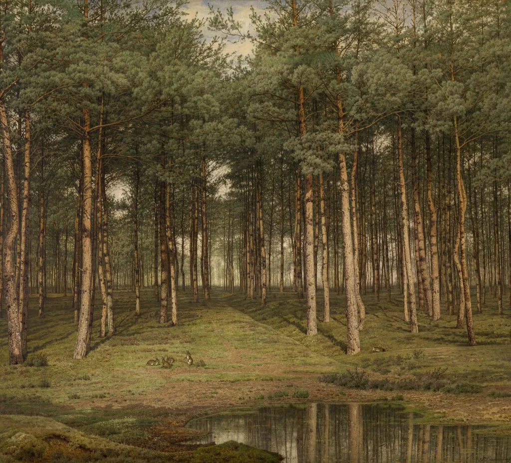 Fir Wood at Putte, by Jean Pierre François Lamorinière, oil, 1892
