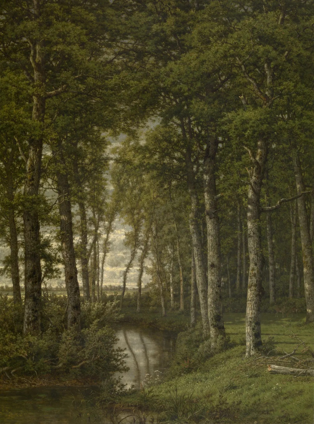 Loneliness. Landscape in the Surroundings of Schilde, by Jean Pierre François Lamorinière, oil, 1871