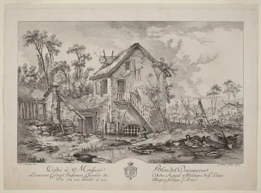 Farmyard, by Jean-Pierre-Louis-Laurent Hoüel