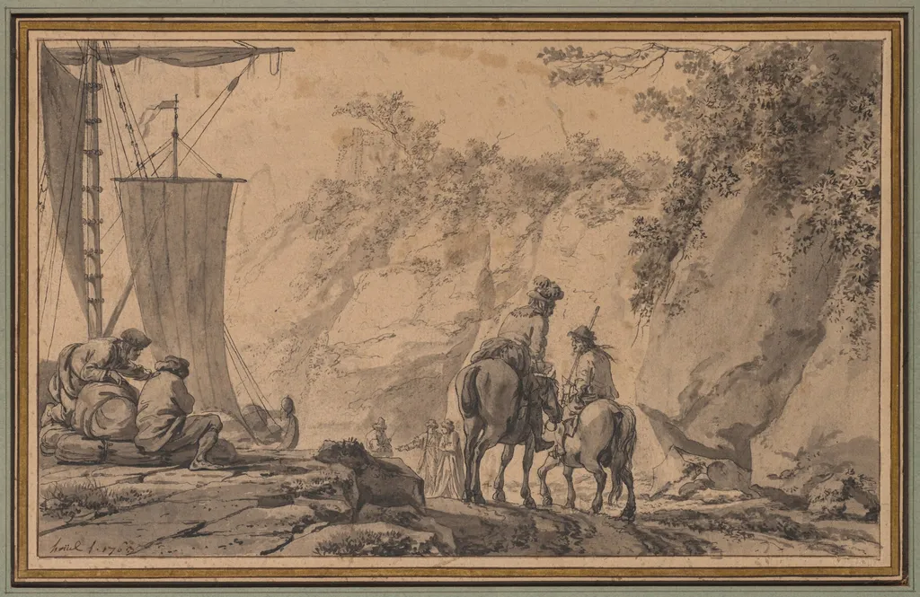 Figures in a Landscape, by Jean-Pierre-Louis-Laurent Hoüel, 1763