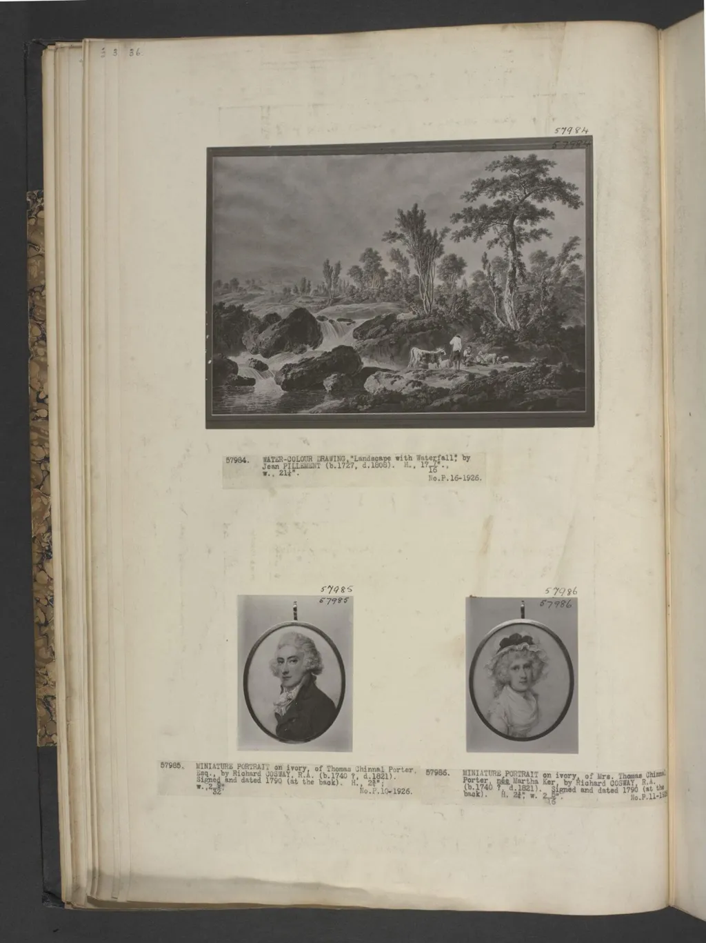 Landscape with waterfall, by Jean Pillement, watercolor, 1750