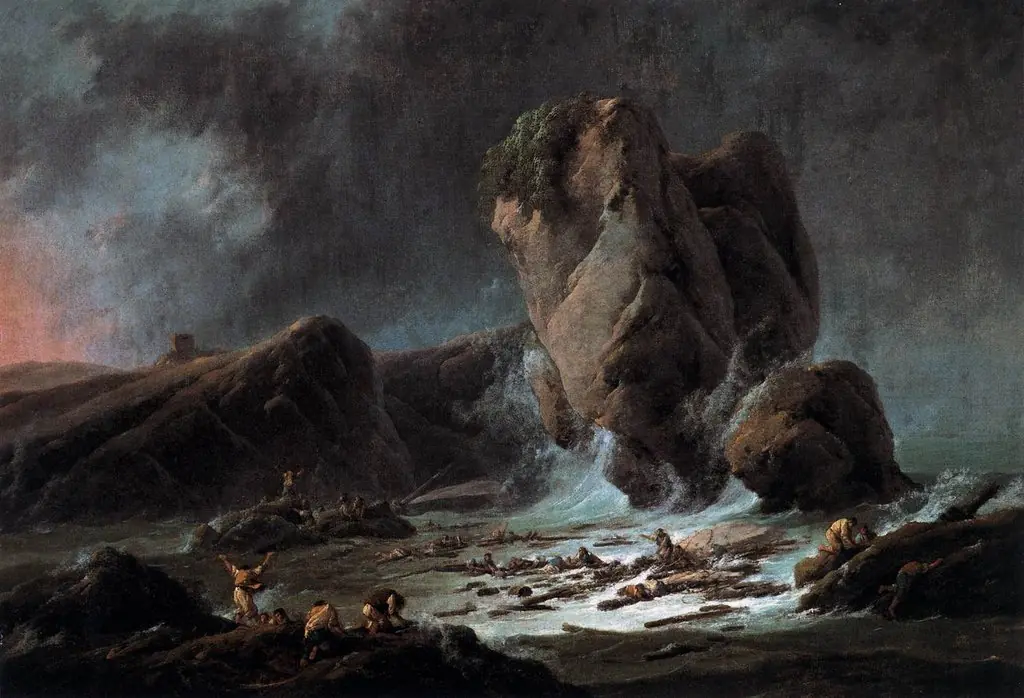 Shipwreck Survivors reaching the Coast, by Jean Pillement