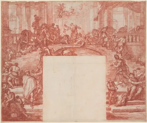 Christ Cleansing the Temple (after Luca Giordano), by Jean-Robert Ango, 1764