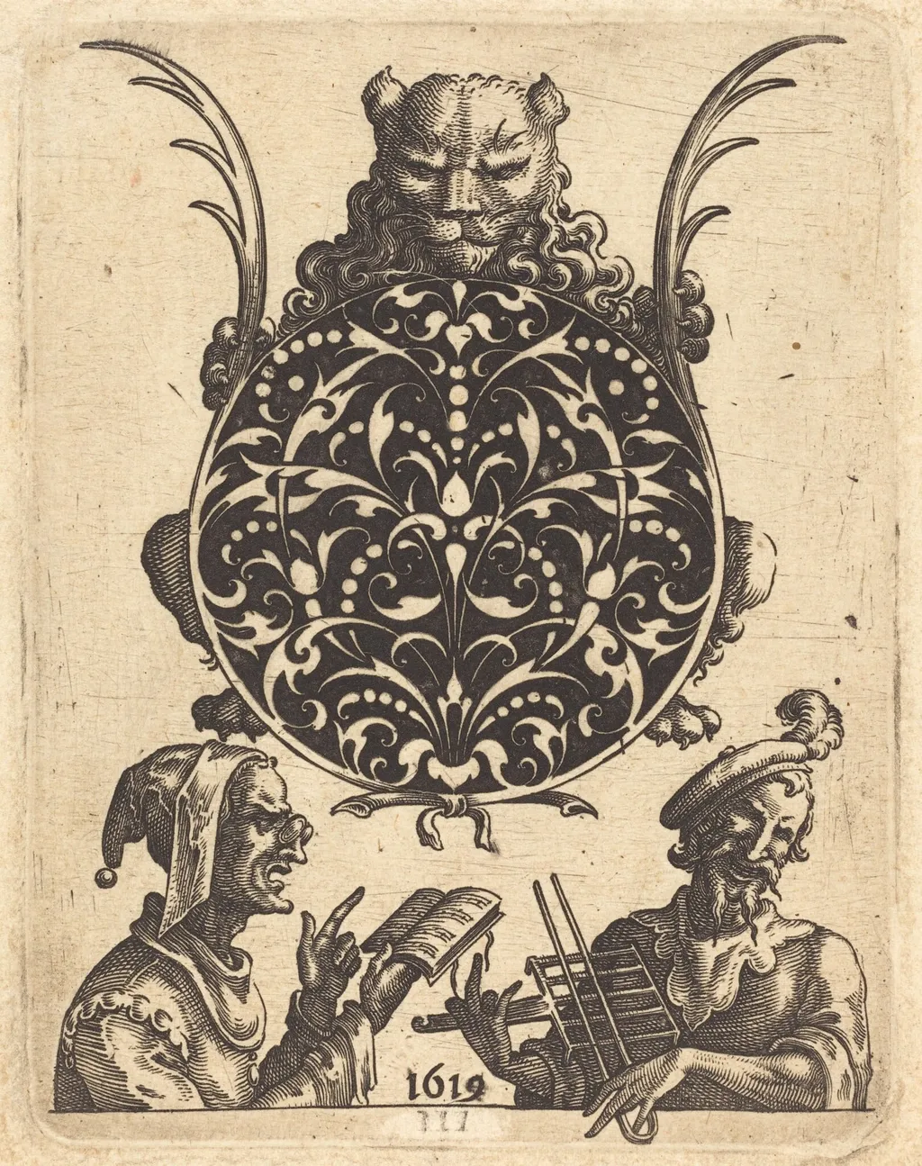 Jewelry Design with a Lion's Head, by Jean Toutin, ink, 1619