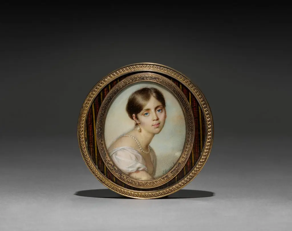 Cover for a Snuff Box with a Portrait of a Young Woman, by Jean-Urbain Guérin