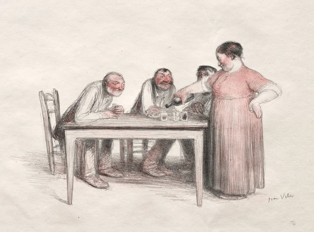 The Glass of Wine, by Jean Veber, 1905