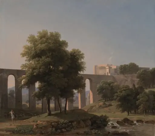 An Aqueduct Near a Fortress, by Jean-Victor Bertin