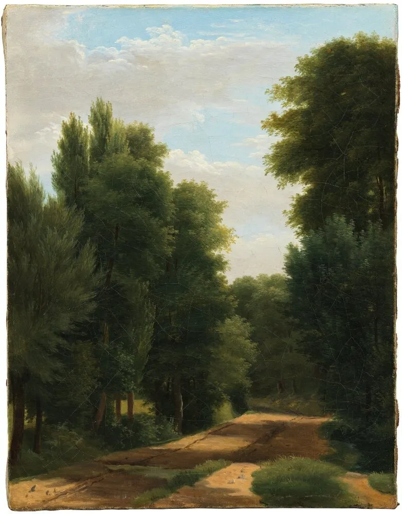 View of a Garden. Study, by Jean-Victor Bertin, oil, 1814