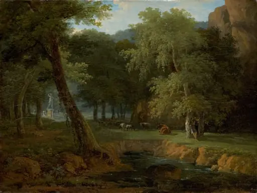 Woodland Scene with Nymphs and a Herm, by Jean-Victor Bertin