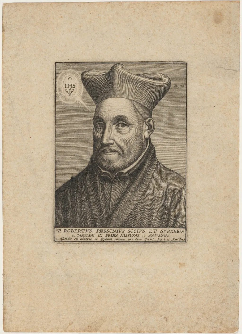 Robert Parsons, Jesuit Missionary, by Jean Waldor, ink, 1610
