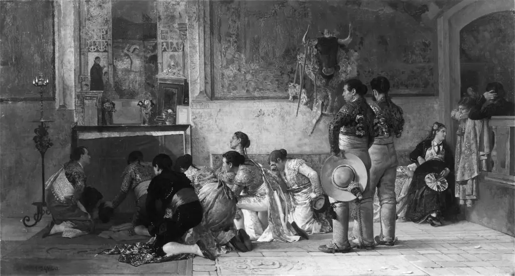 Toreros at Prayer before entering the Arena, by Jehan Georges Vibert