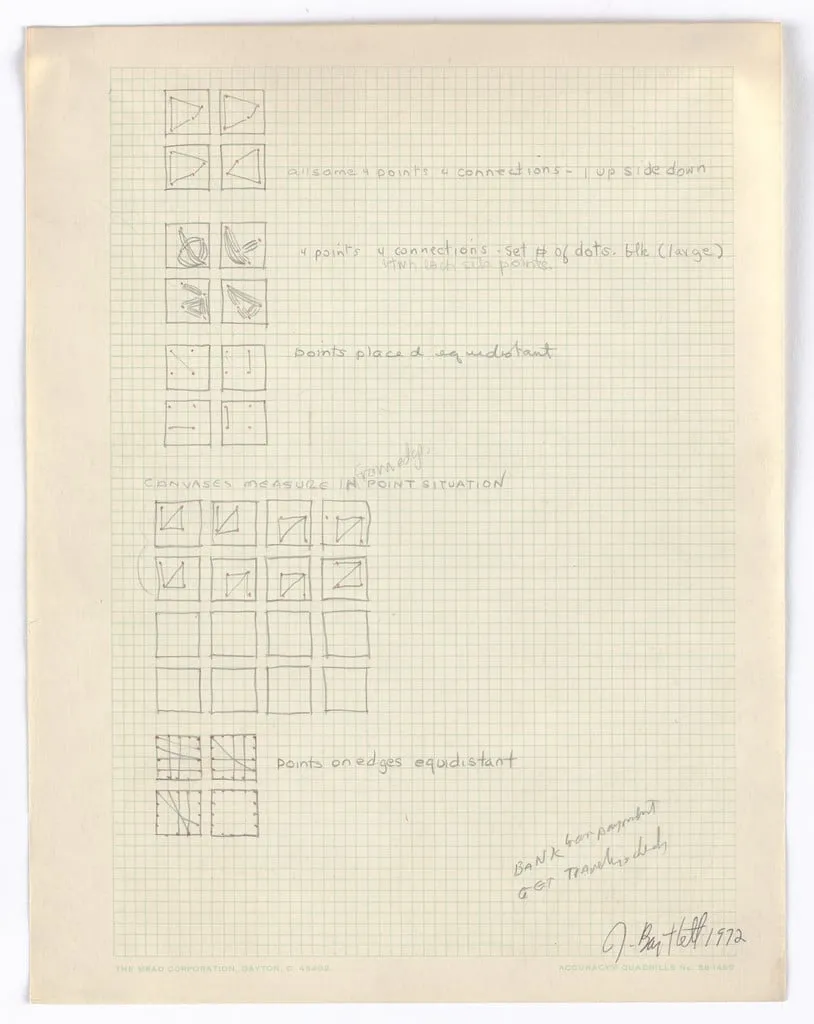 Untitled, by Jennifer Bartlett, graphite, 1972