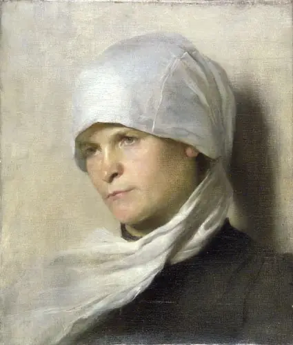 Head of a Woman with Kerchief, by Jenő Gyárfás