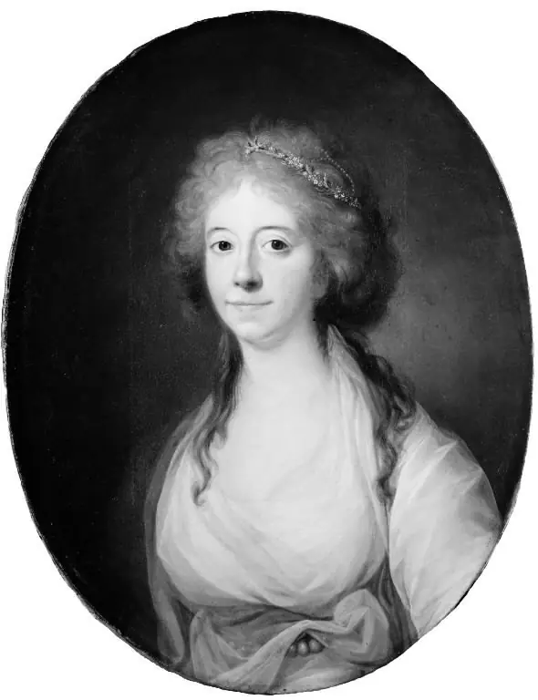 Elisabeth (Lisa) de la Calmette, f. baronesse Iselin, Antoine de la Calmettes hustru, by Jens Juel
