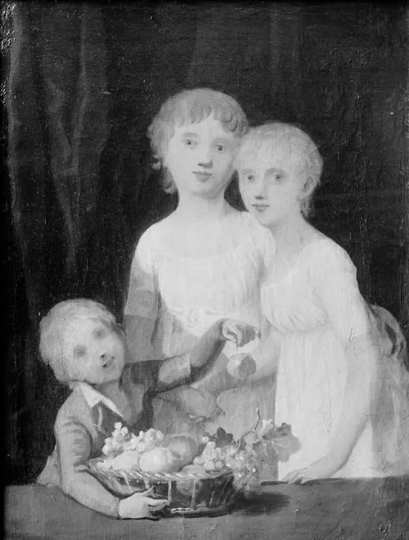 Gruppebillede af kunstnerens børn, by Jens Juel, oil, 1791