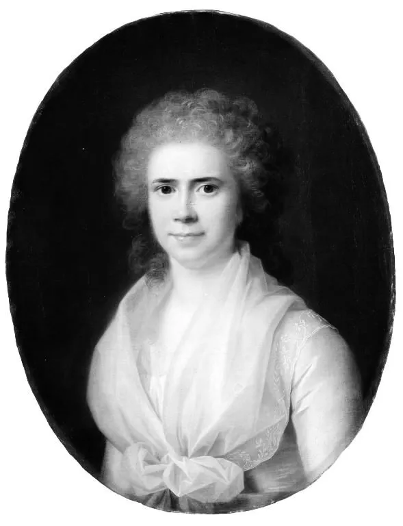 Johanne Sophie de Coninck, f. Wleugel, by Jens Juel, oil, 1791