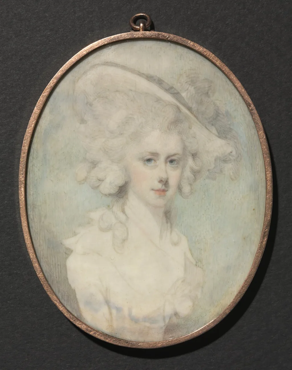 Portrait of a Woman with a Hat, by Jeremiah Meyer, unspecified, 1780