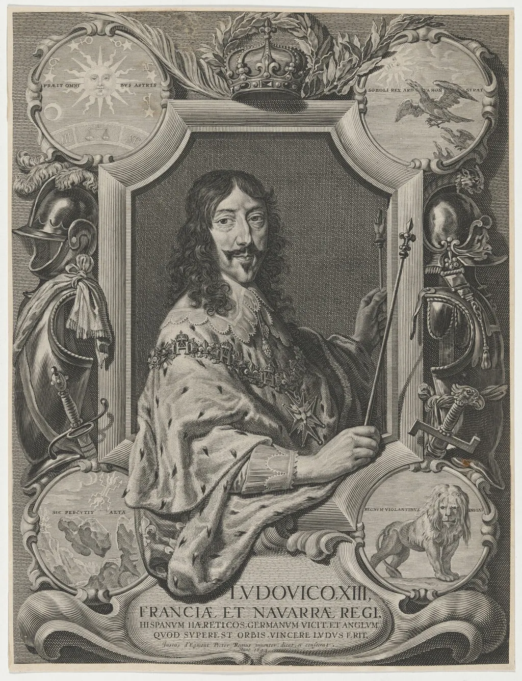 Louis XIII, by Jeremias Falck, ink, 1643