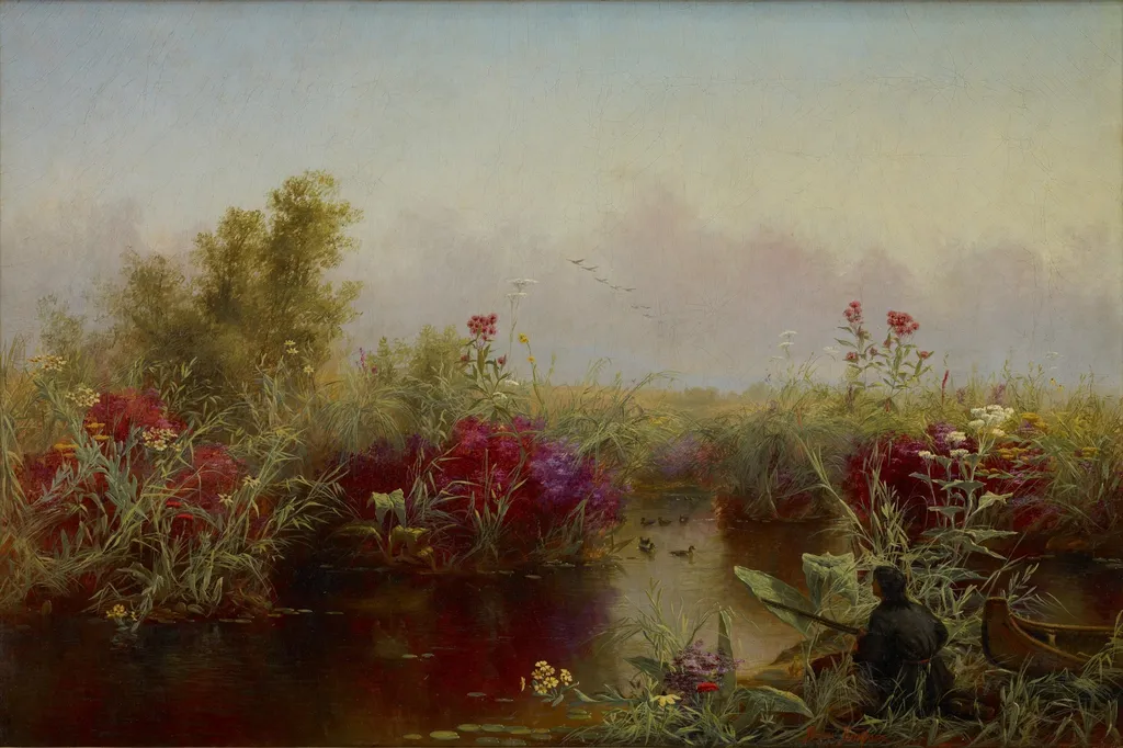 Duck Hunting, by Jerome B. Thompson, oil, 1867
