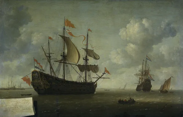 The seizure of the English flagship 'Royal Charles,' captured during the raid on Chatham, June 1667