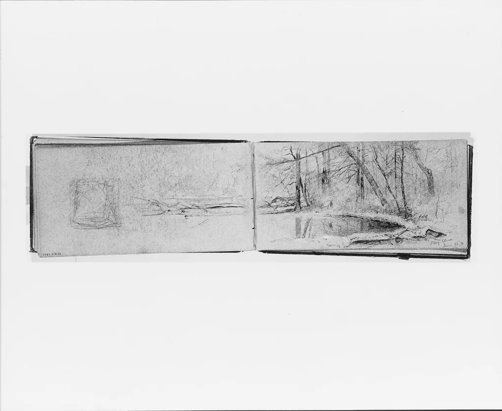 Stony Clove, June 26, 1870 (recto, from sketchbook), by Jervis McEntee, gouache, 1870
