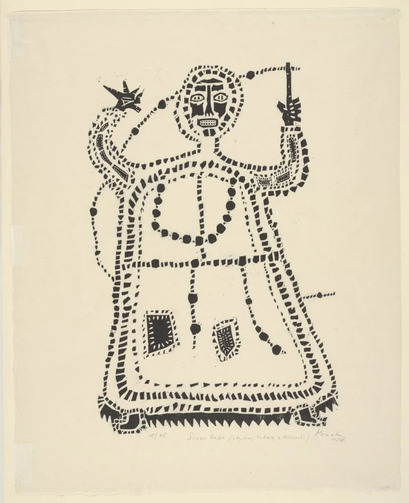 Untitled, by Jerzy Panek, ink, 1958