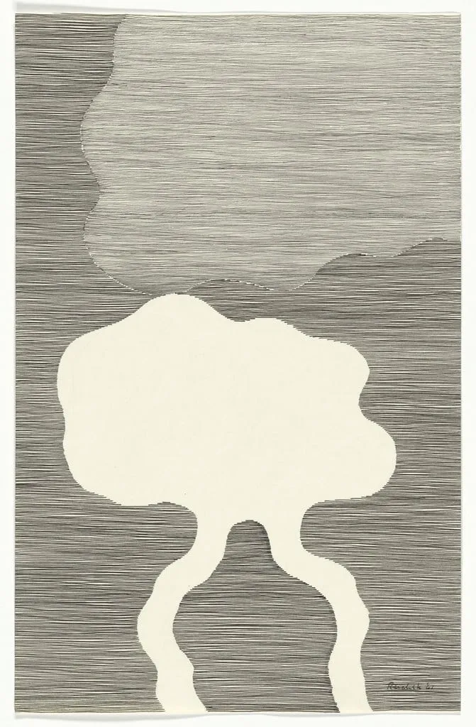 Untitled, by Jesse Reichek, ink, 1961