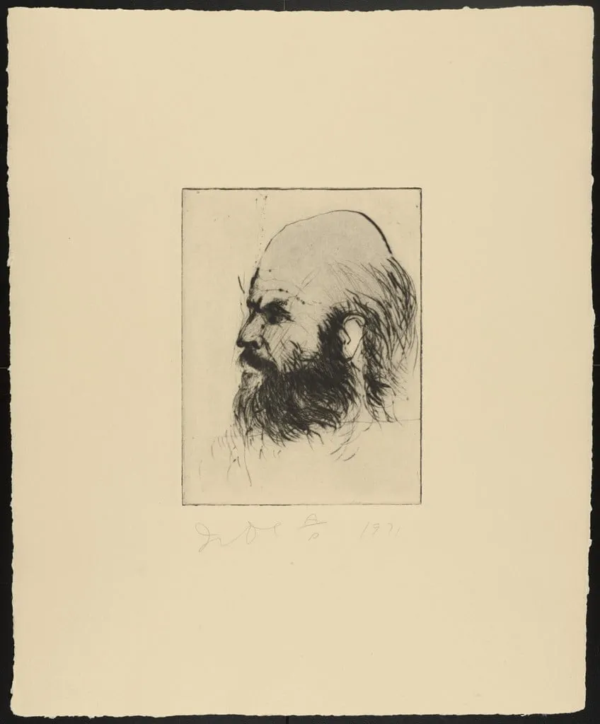 Untitled, by Jim Dine, ink, 1971
