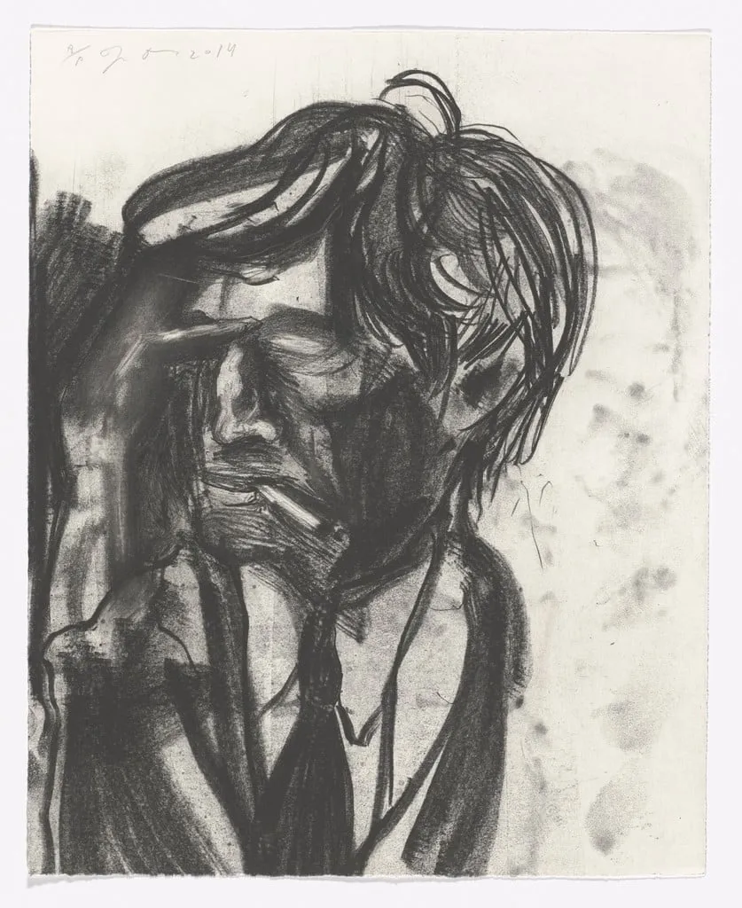 Untitled, by Jim Dine, ink, 2015
