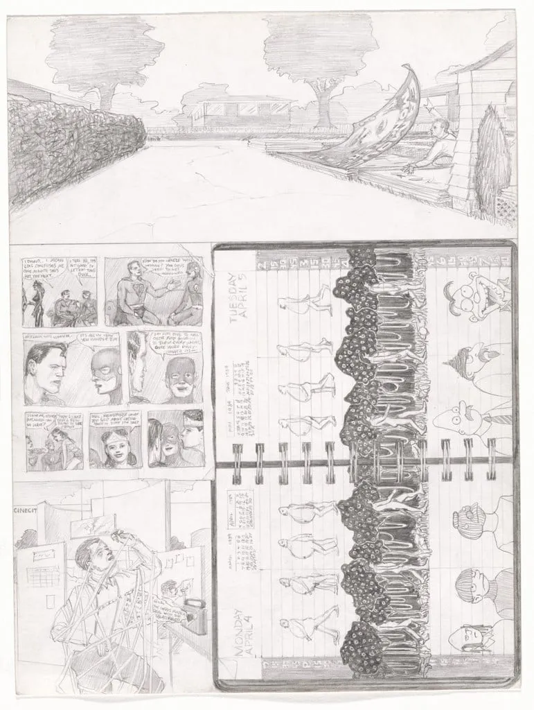 Untitled, by Jim Shaw, graphite, 1994